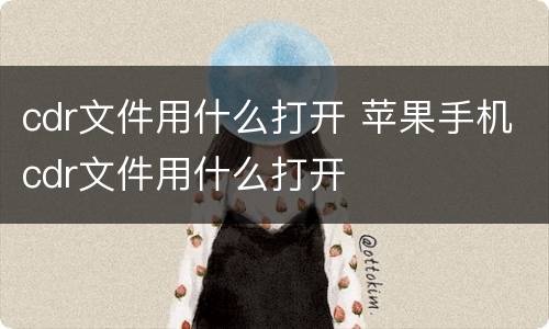 cdr文件用什么打开 苹果手机cdr文件用什么打开