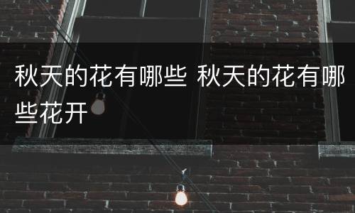 秋天的花有哪些 秋天的花有哪些花开