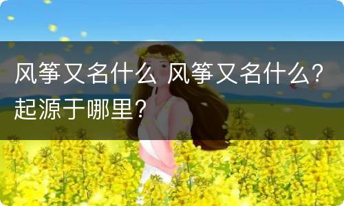 风筝又名什么 风筝又名什么?起源于哪里?