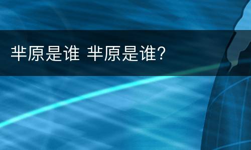 芈原是谁 芈原是谁?