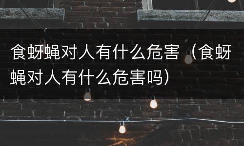 食蚜蝇对人有什么危害（食蚜蝇对人有什么危害吗）