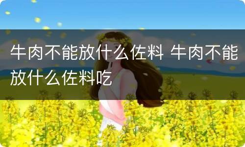 牛肉不能放什么佐料 牛肉不能放什么佐料吃