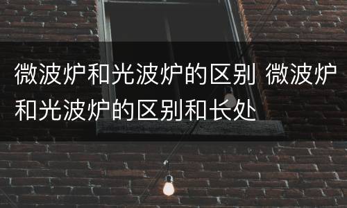 微波炉和光波炉的区别 微波炉和光波炉的区别和长处