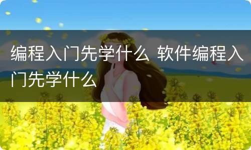 编程入门先学什么 软件编程入门先学什么