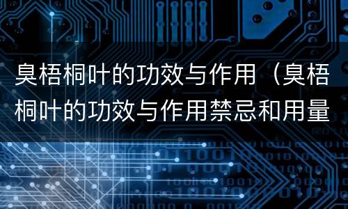 臭梧桐叶的功效与作用（臭梧桐叶的功效与作用禁忌和用量）