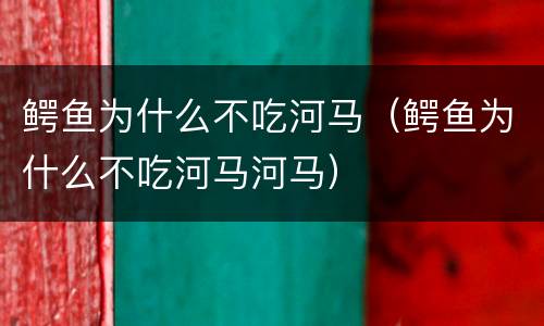鳄鱼为什么不吃河马（鳄鱼为什么不吃河马河马）