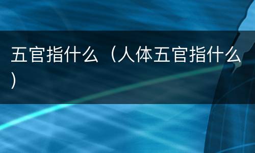 五官指什么（人体五官指什么）