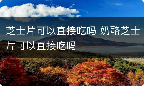 芝士片可以直接吃吗 奶酪芝士片可以直接吃吗