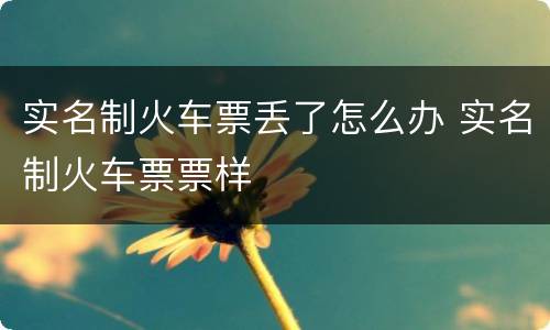实名制火车票丢了怎么办 实名制火车票票样
