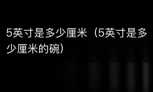 5英寸是多少厘米（5英寸是多少厘米的碗）