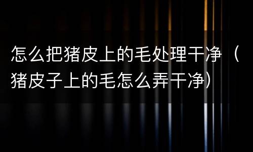 怎么把猪皮上的毛处理干净（猪皮子上的毛怎么弄干净）