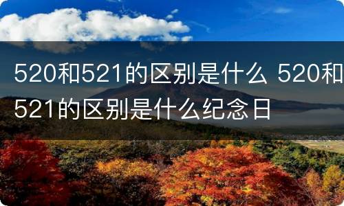 520和521的区别是什么 520和521的区别是什么纪念日