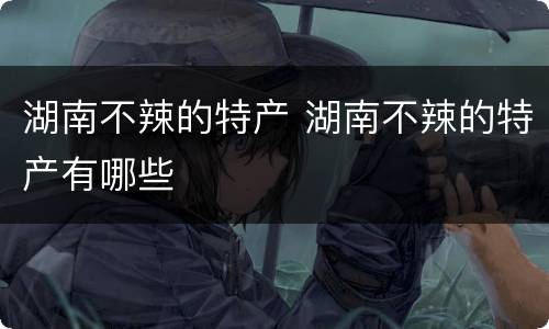 湖南不辣的特产 湖南不辣的特产有哪些