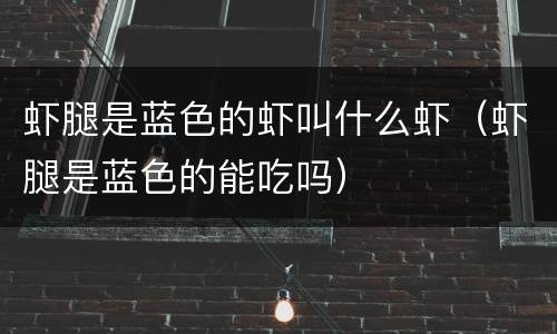虾腿是蓝色的虾叫什么虾（虾腿是蓝色的能吃吗）