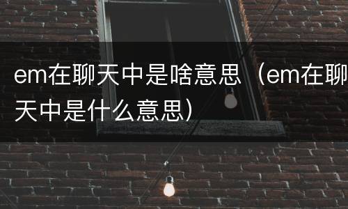 em在聊天中是啥意思（em在聊天中是什么意思）