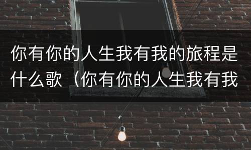 你有你的人生我有我的旅程是什么歌（你有你的人生我有我的旅程这是什么歌）