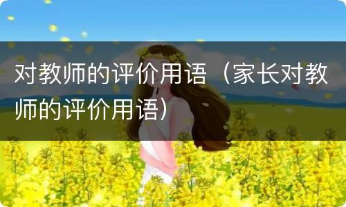 对教师的评价用语（家长对教师的评价用语）