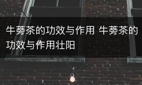 牛蒡茶的功效与作用 牛蒡茶的功效与作用壮阳