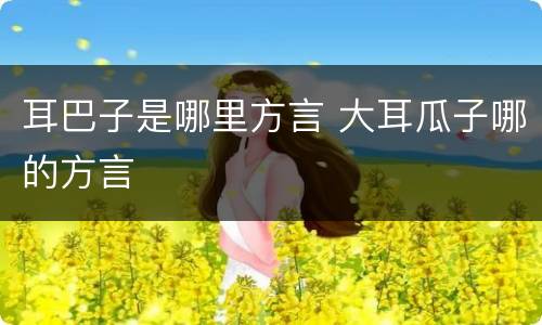 耳巴子是哪里方言 大耳瓜子哪的方言
