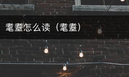 耄耋怎么读（耄耋）