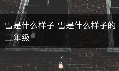 雪是什么样子 雪是什么样子的二年级