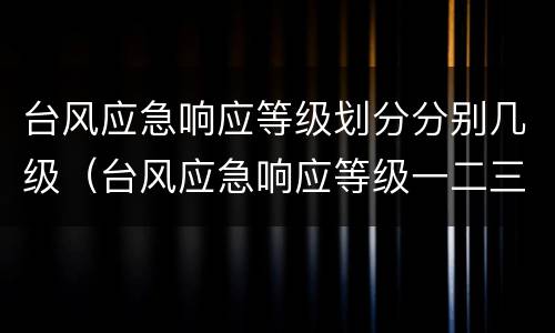 台风应急响应等级划分分别几级（台风应急响应等级一二三四区别）