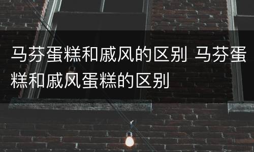 马芬蛋糕和戚风的区别 马芬蛋糕和戚风蛋糕的区别