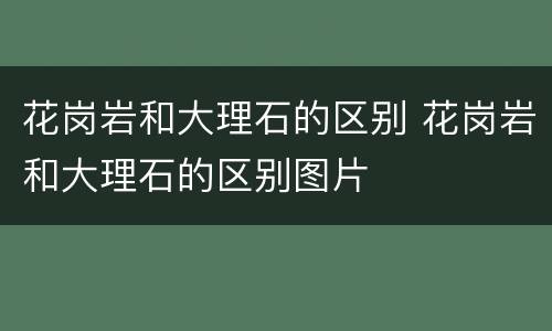 花岗岩和大理石的区别 花岗岩和大理石的区别图片