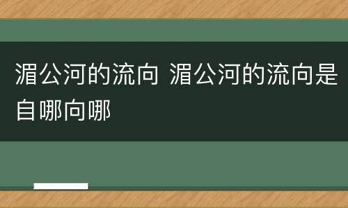 湄公河的流向 湄公河的流向是自哪向哪