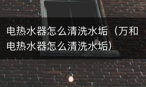 电热水器怎么清洗水垢（万和电热水器怎么清洗水垢）