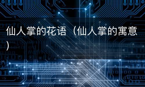 仙人掌的花语（仙人掌的寓意）