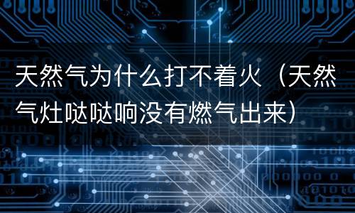 天然气为什么打不着火（天然气灶哒哒响没有燃气出来）