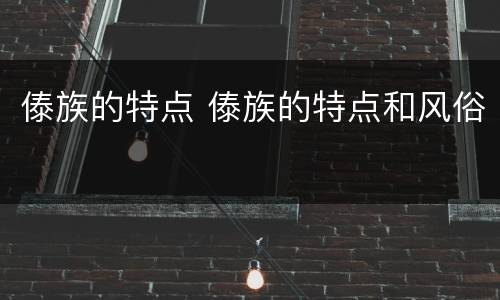 傣族的特点 傣族的特点和风俗