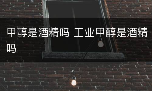 甲醇是酒精吗 工业甲醇是酒精吗