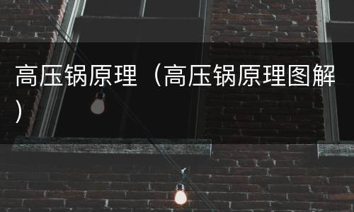 高压锅原理（高压锅原理图解）
