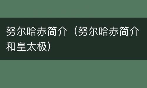 努尔哈赤简介（努尔哈赤简介和皇太极）