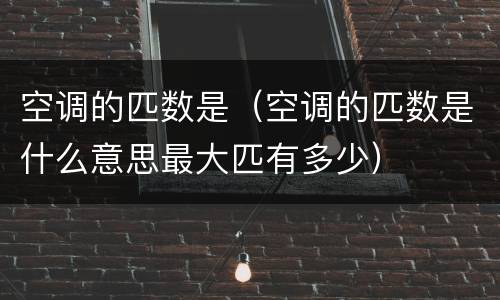 空调的匹数是（空调的匹数是什么意思最大匹有多少）