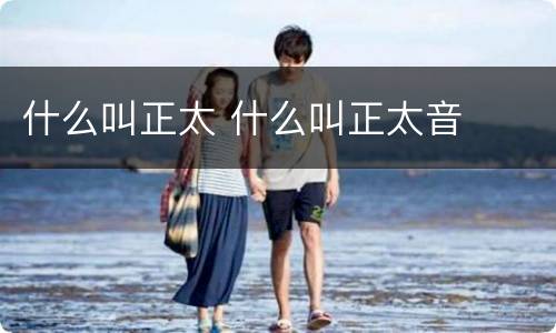 什么叫正太 什么叫正太音