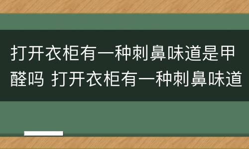 打开衣柜有一种刺鼻味道是甲醛吗 打开衣柜有一种刺鼻味道是甲醛吗为什么