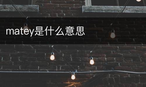 matey是什么意思