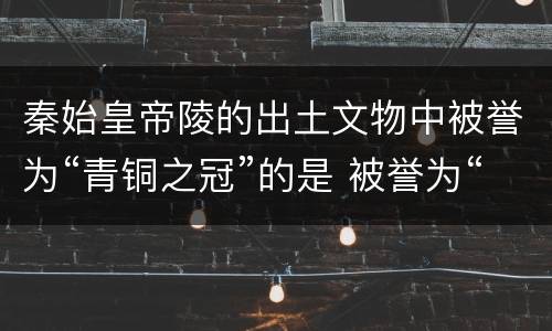 秦始皇帝陵的出土文物中被誉为“青铜之冠”的是 被誉为“青铜之冠”的是什么