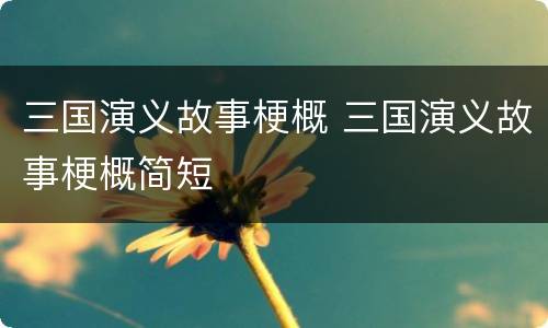 三国演义故事梗概 三国演义故事梗概简短