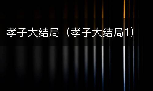 孝子大结局（孝子大结局1）