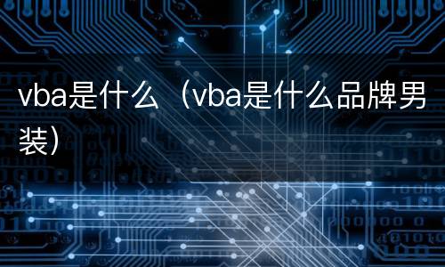 vba是什么（vba是什么品牌男装）