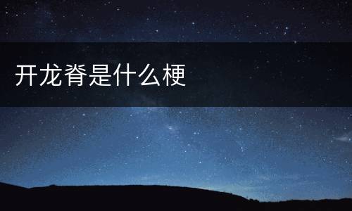 开龙脊是什么梗
