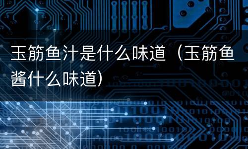 玉筋鱼汁是什么味道（玉筋鱼酱什么味道）
