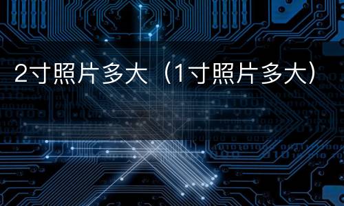 2寸照片多大（1寸照片多大）