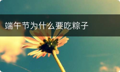 端午节为什么要吃粽子