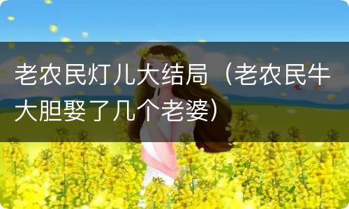 老农民灯儿大结局（老农民牛大胆娶了几个老婆）