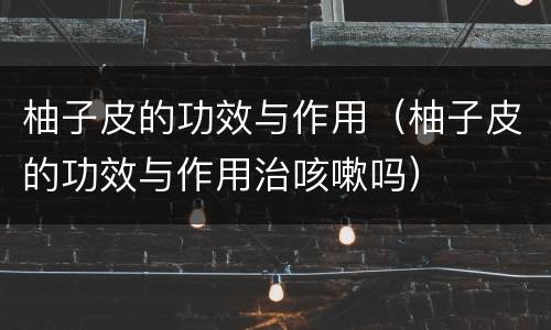 柚子皮的功效与作用（柚子皮的功效与作用治咳嗽吗）